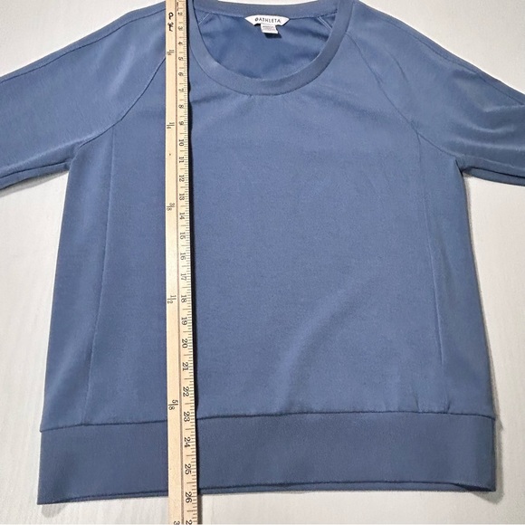 Athleta Seasoft Scoop Neck Sweatshirt Blue Modal Stretch Blend Size M - Picture 8 of 11